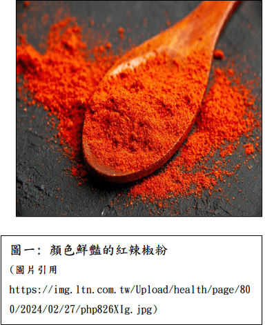 圖一、顏色鮮豔的紅辣椒粉
