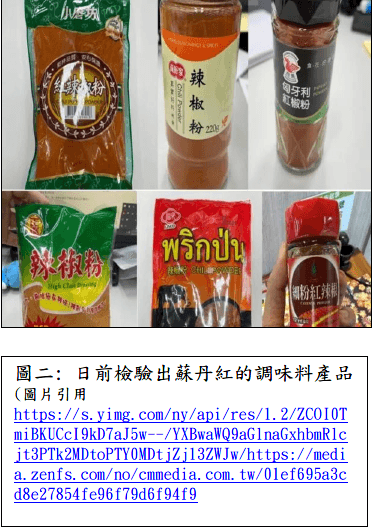 圖二、日前檢驗出蘇丹紅的調味料產品