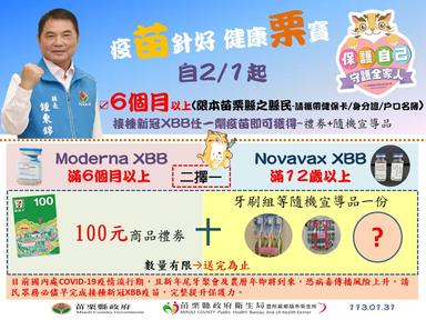 6個月以上凡接種莫德納XBB疫苗一劑0125